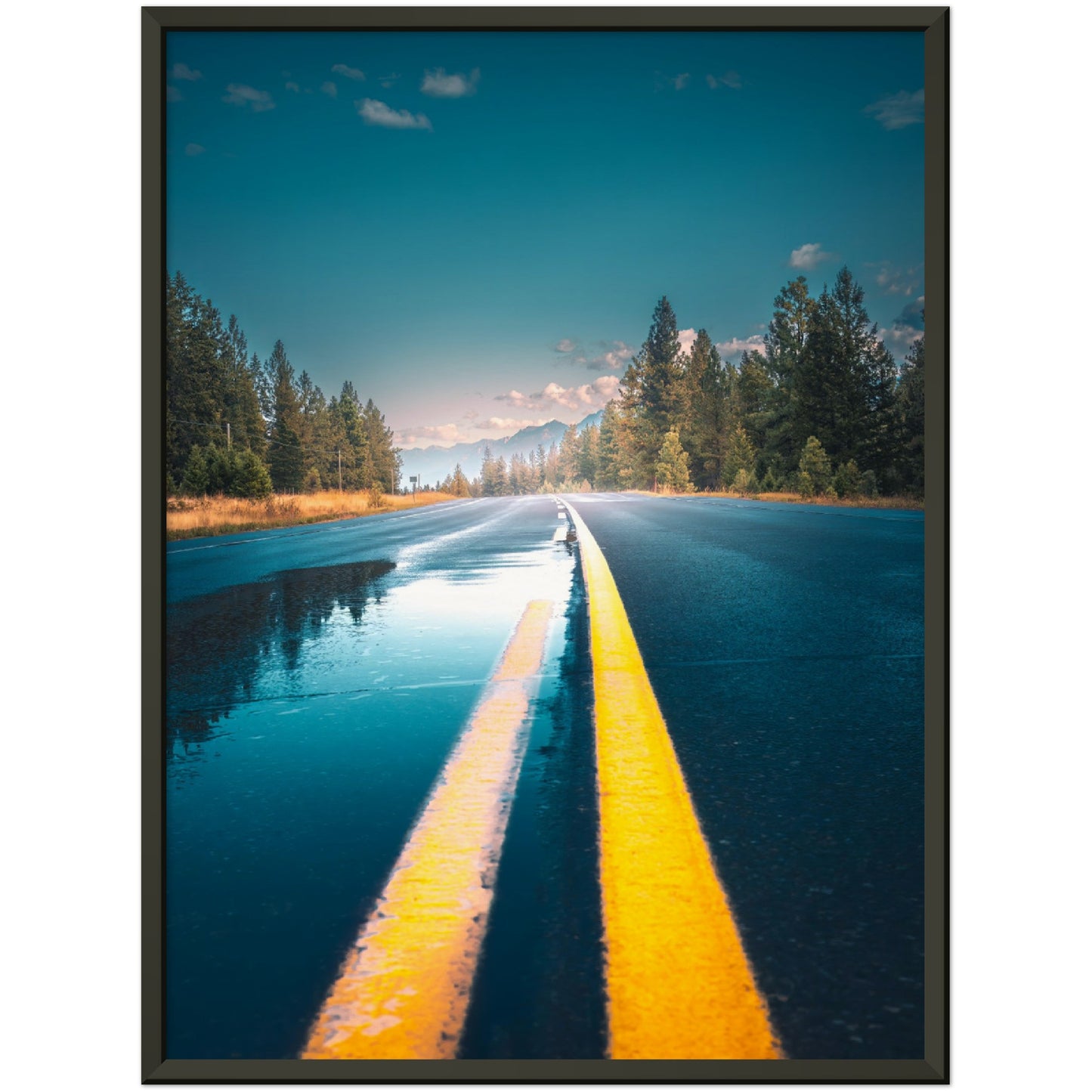 Highway of Reflections - Museum-Quality Matte Paper Metal Framed Poster