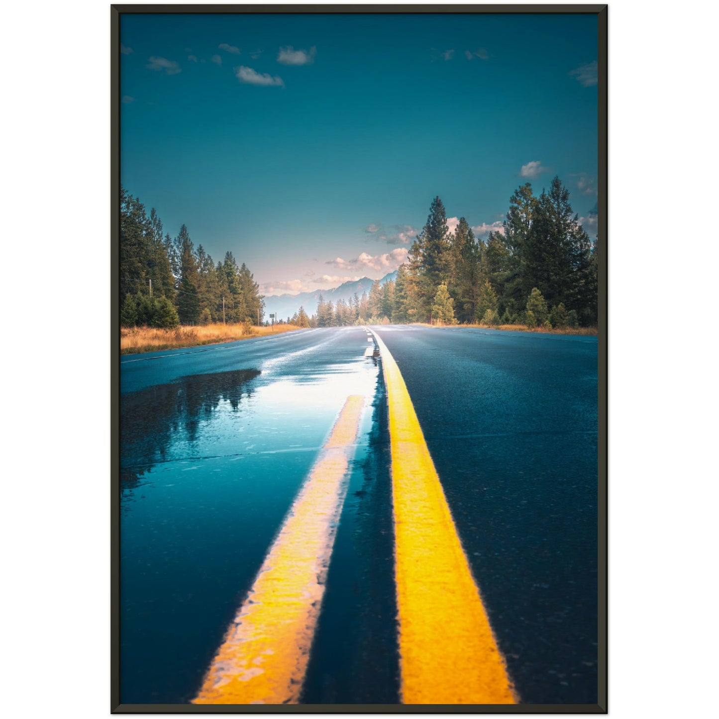 Highway of Reflections - Museum-Quality Matte Paper Metal Framed Poster